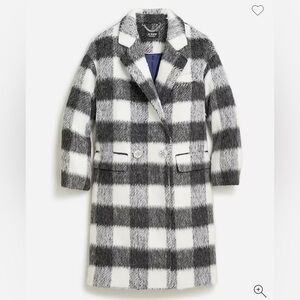 J. Crew Collection Relaxed Topcoat | Wool Blend | Italian brushed buffalo check